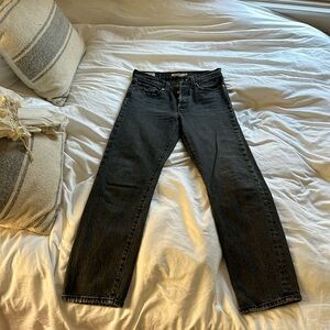 Levi’s charcoal black high wasted wedgie straight jeans